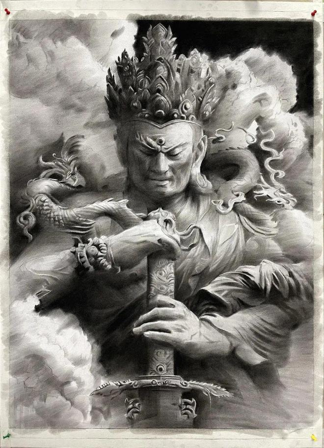 全开四大天王中长期纹身素描(图2)