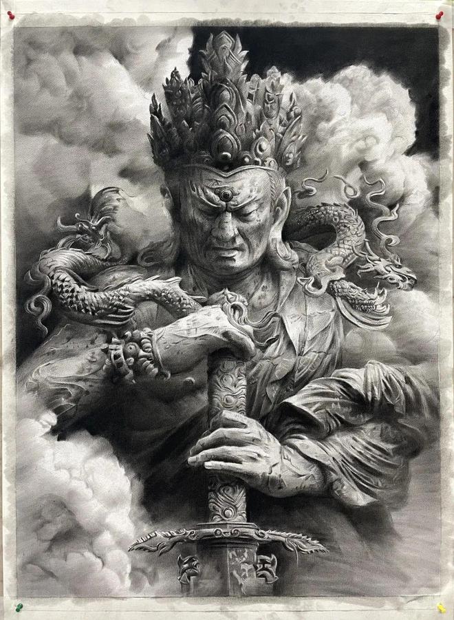 全开四大天王中长期纹身素描(图3)